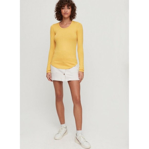 Aritzia WILFRED FREE Diapason Black Jersey Knit Long Sleeve T-Shirt Top, Size S - Picture 2 of 12